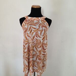 Rachel Zoe Paisley Pattern Flowy Lunen Blend Sleeveless Halter Top Size 2XL